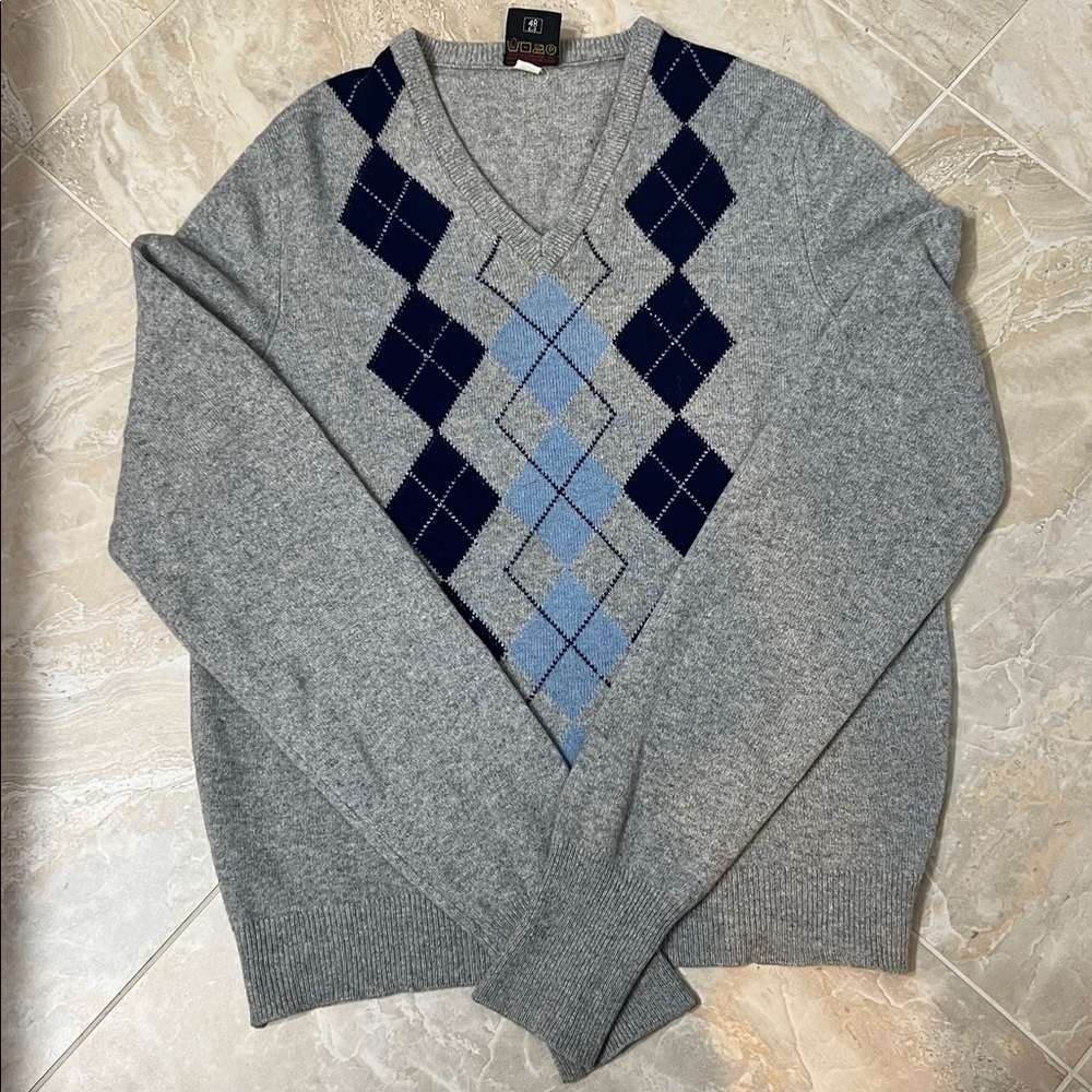 St. Michael 100% Cashmere Argyle Sweater – Size 38 (M)